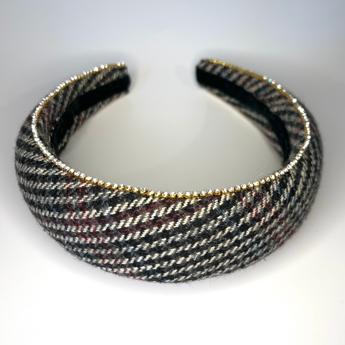 Tweed Diamanté Padded Headband