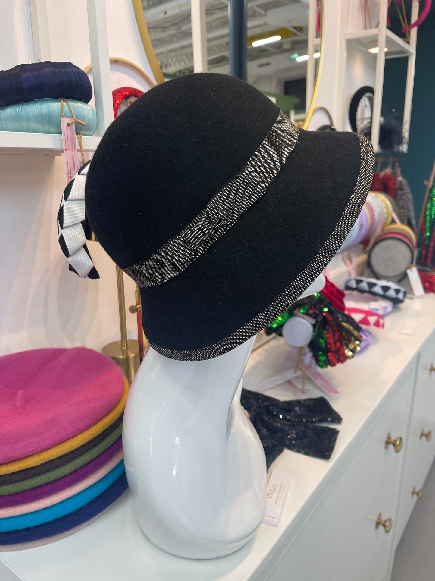 Black Cloche Hat
