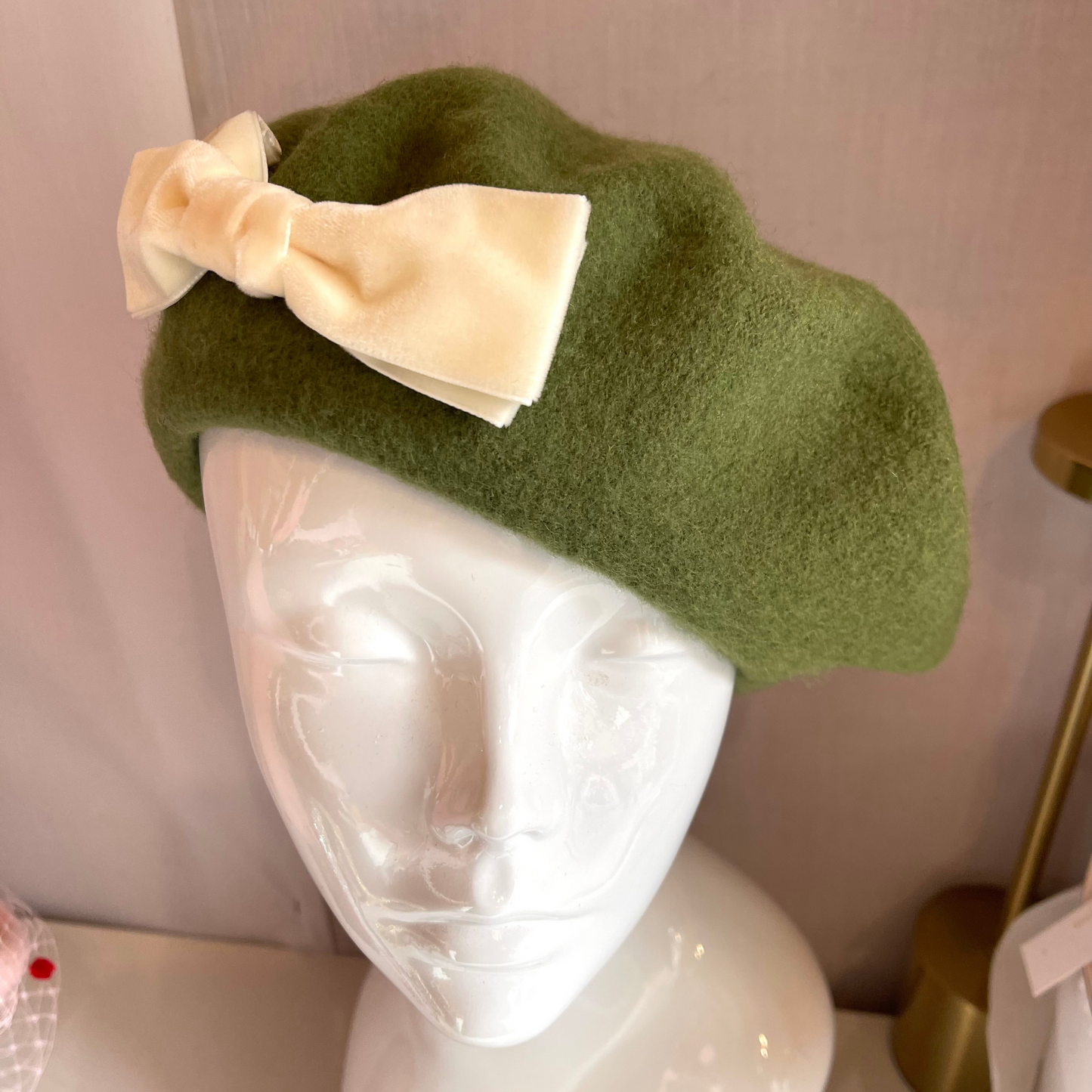 Velvet Bow Beret