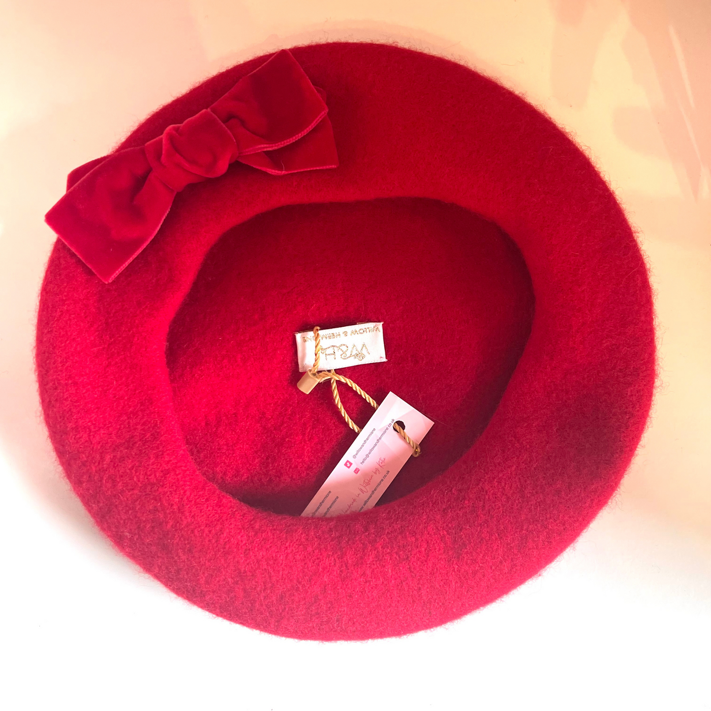 Velvet Bow Beret