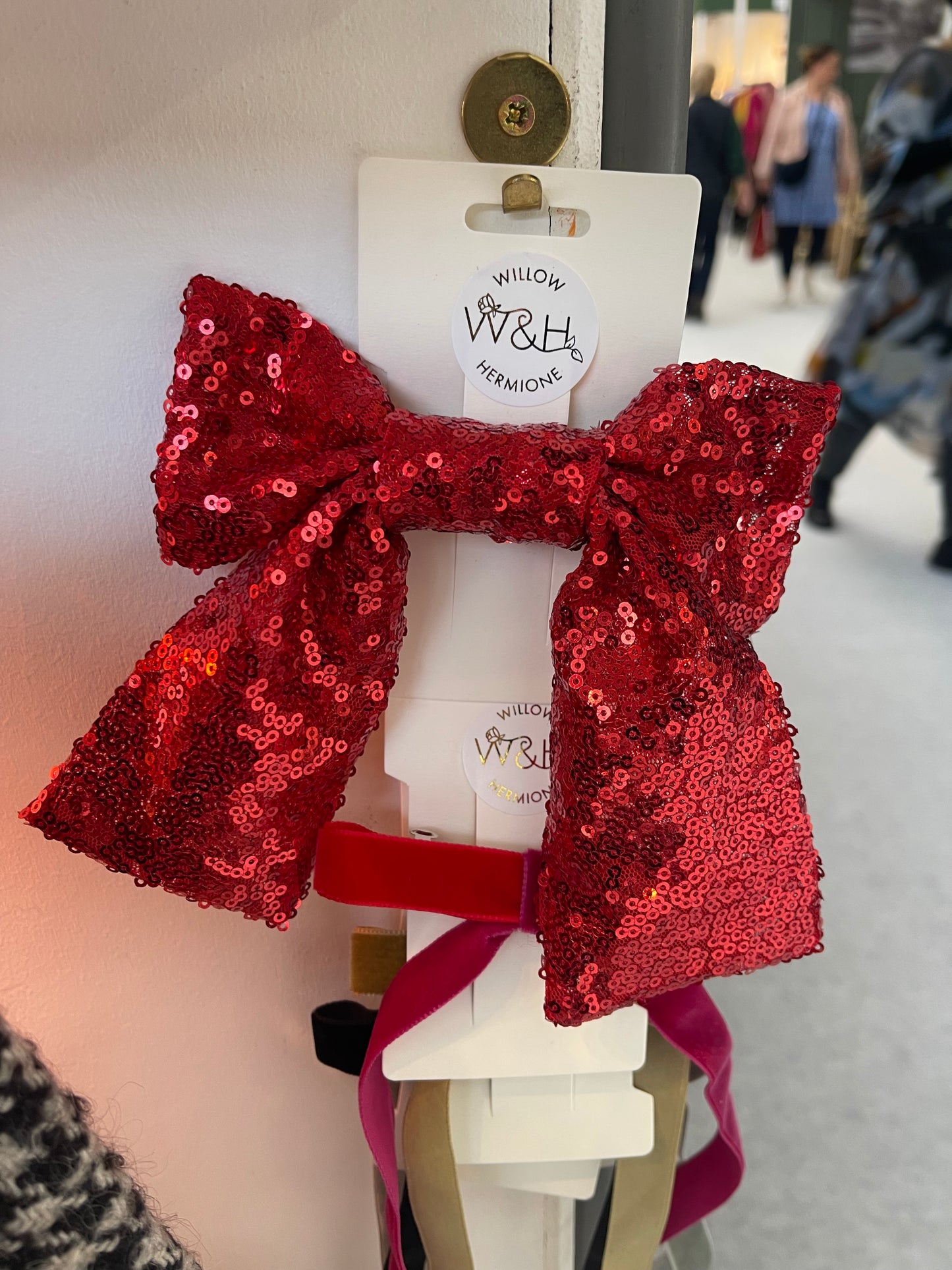 Sequin Bow Barrette Hair Clip