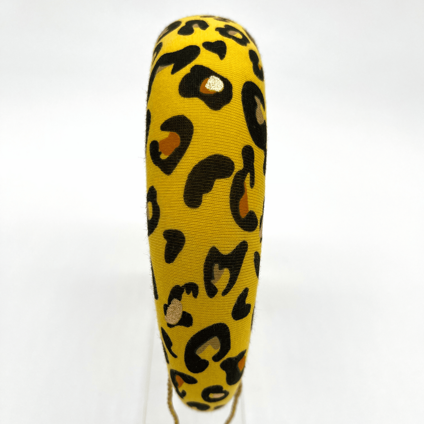 Yellow, black and gold leopard print padded headband