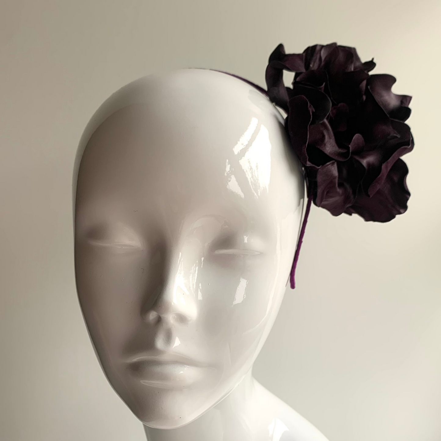 Purple Leather Flower Alice Band