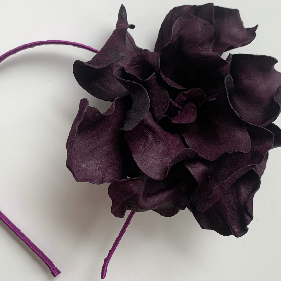 Purple Leather Flower Alice Band – Willow and hermione